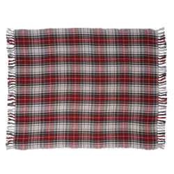 Handgjord Filt 100% Bomull, 150x130cm, Röd rutig