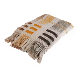 Handgjord Filt 100% Bomull, 150x130cm, Brun Gul
