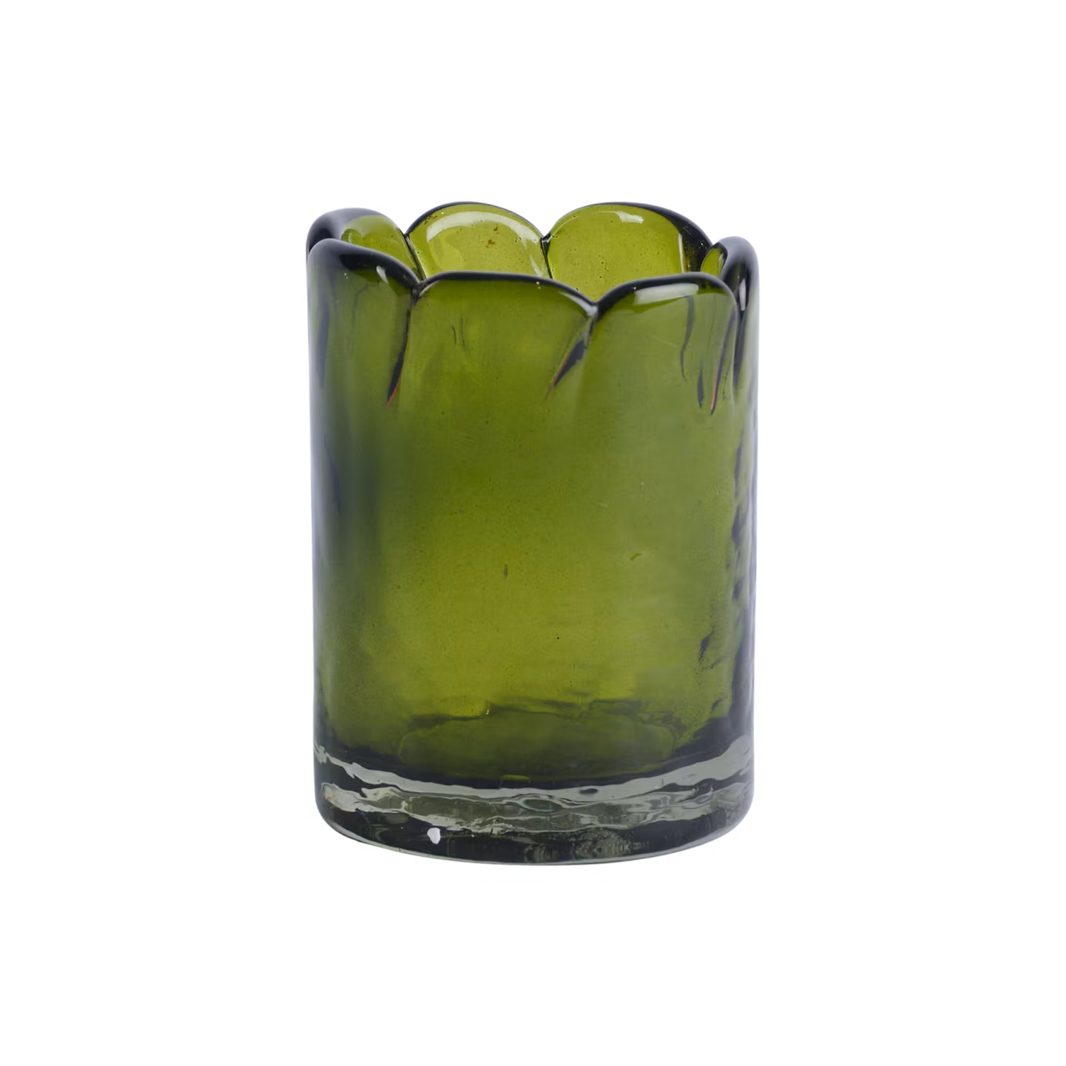 Handgjorda ljuslyktor i glas, Grön, 2-pack