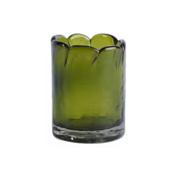 Handgjorda ljuslyktor i glas, Grön, 2-pack