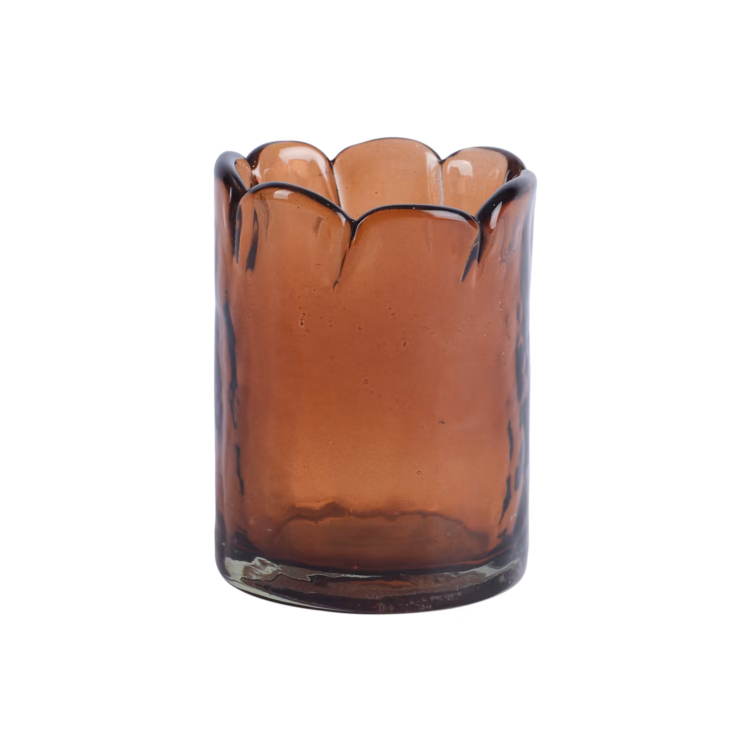 Handgjorda ljuslyktor i glas, Orange, 2-pack