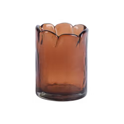Handgjorda ljuslyktor i glas, Orange, 2-pack