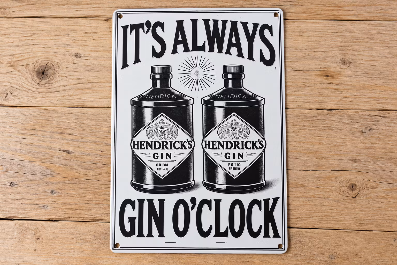 Plåtskylt i retro-stil, Gin'o'Clock