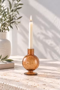 Ljusstake i Glas, Brun