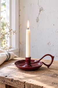 Ljusstake med handtag, Burgundy