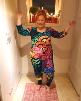 Color wall Haremjumpsuit 3/4-ärm