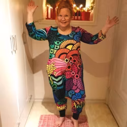 Color wall Haremjumpsuit 3/4-ärm