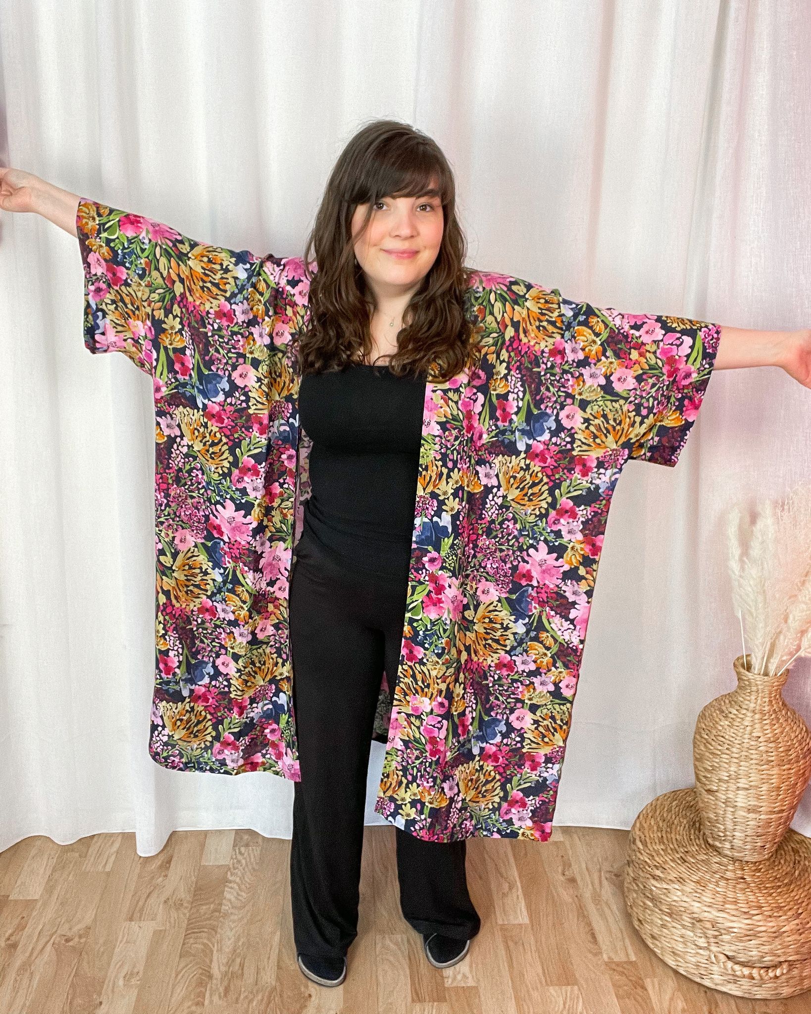Fishtail Pink Kimono/Kaftan