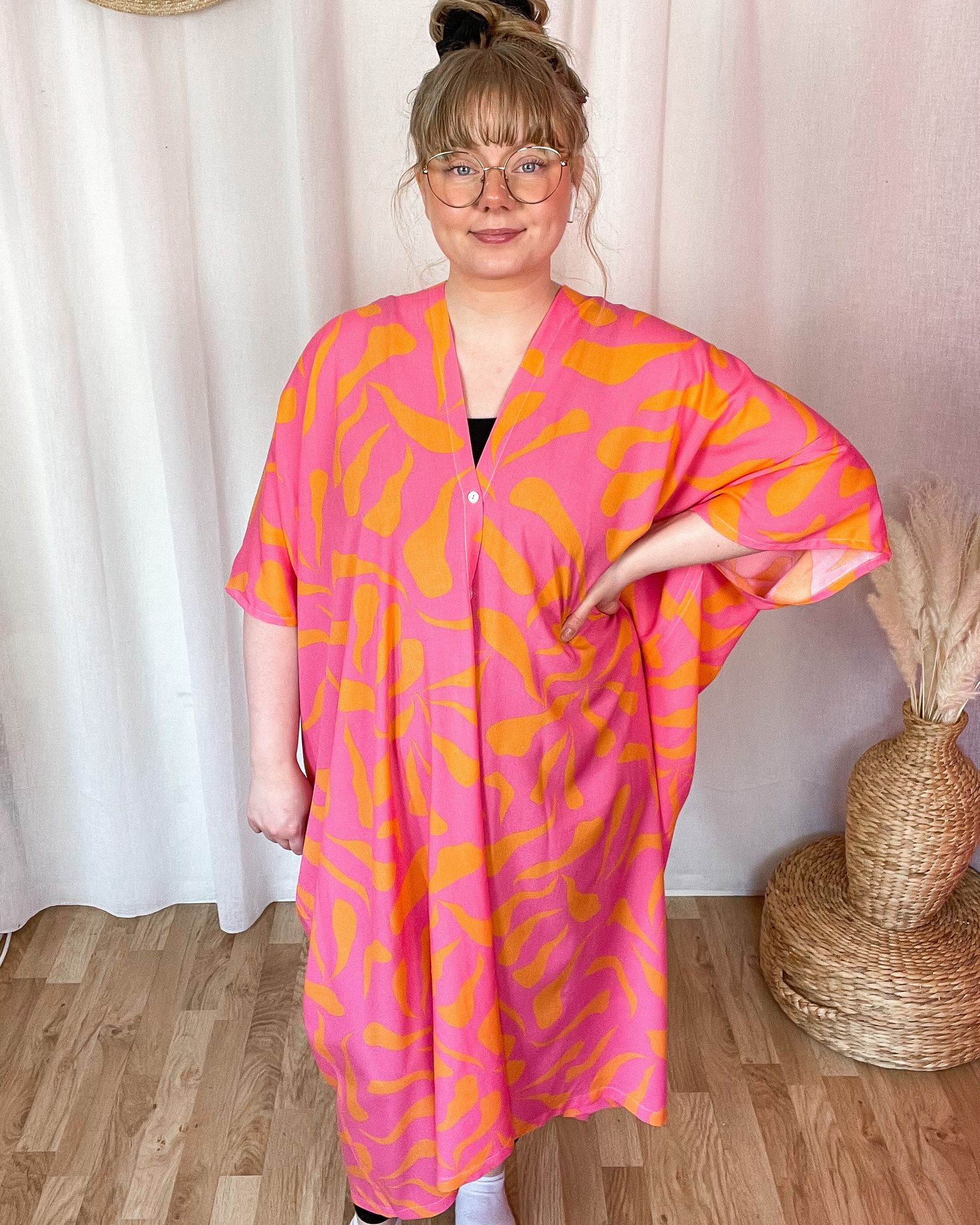 Fishtail Pink Nya kaftan dress