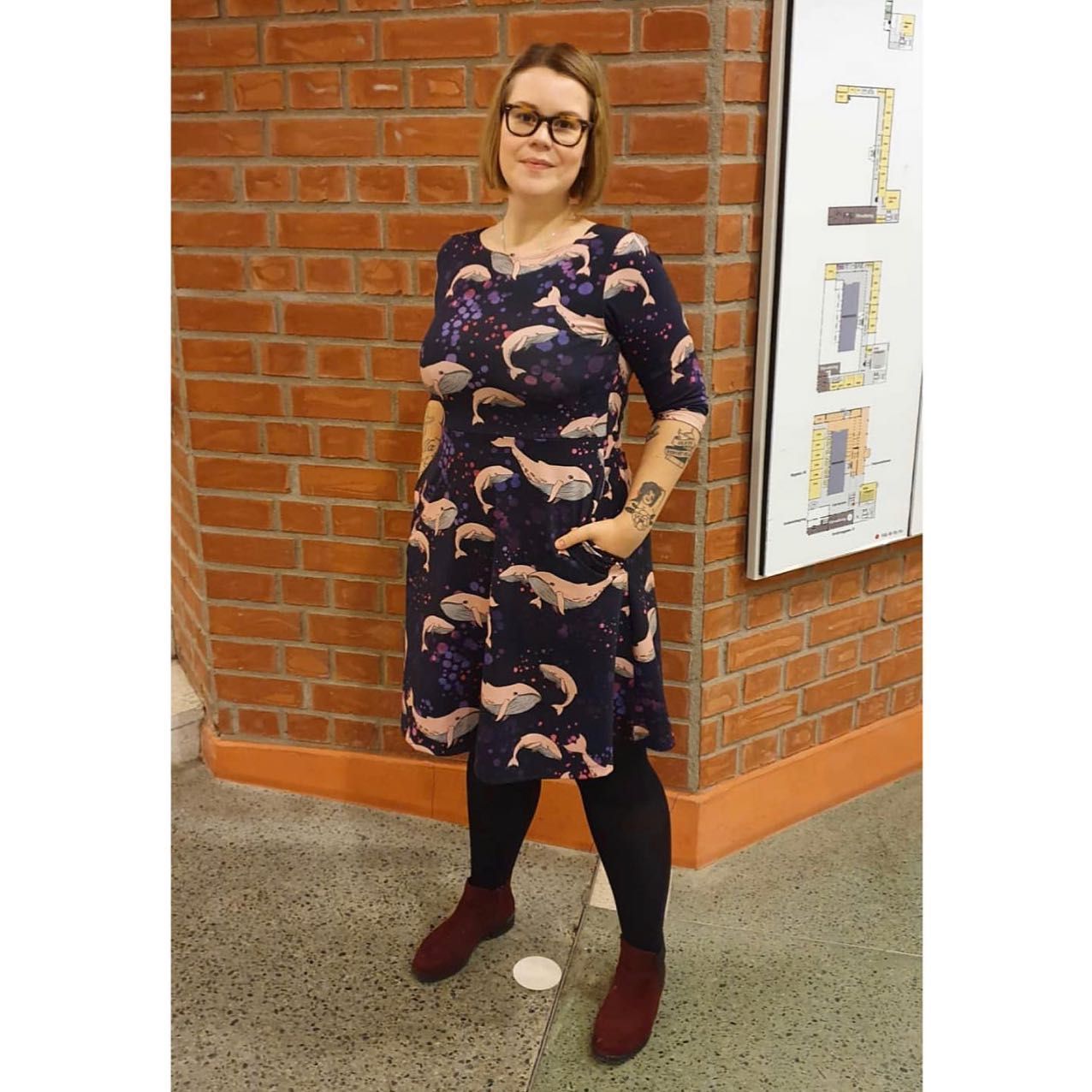 Moody floral Snurrklänning