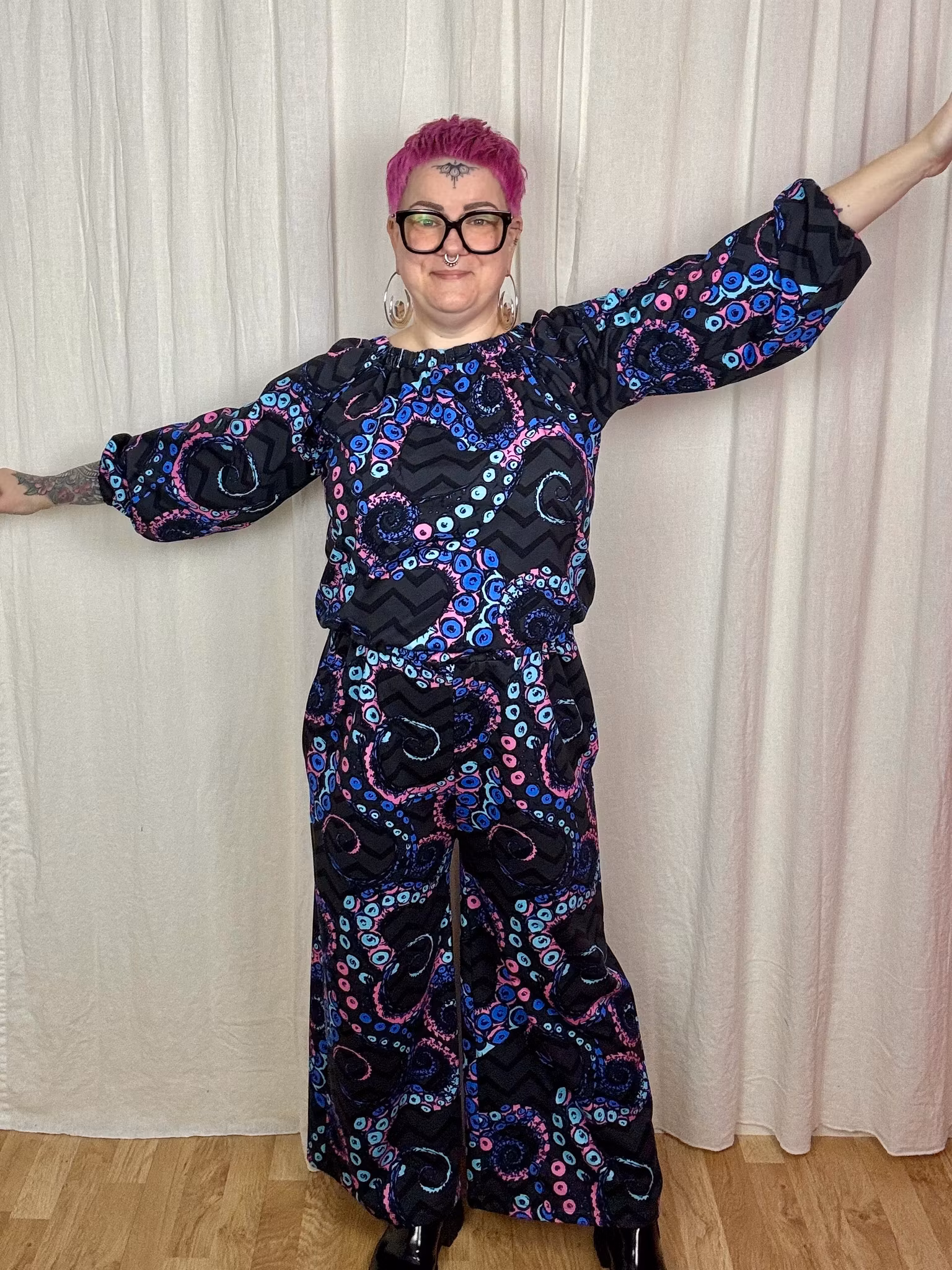Pink ink All in one suit