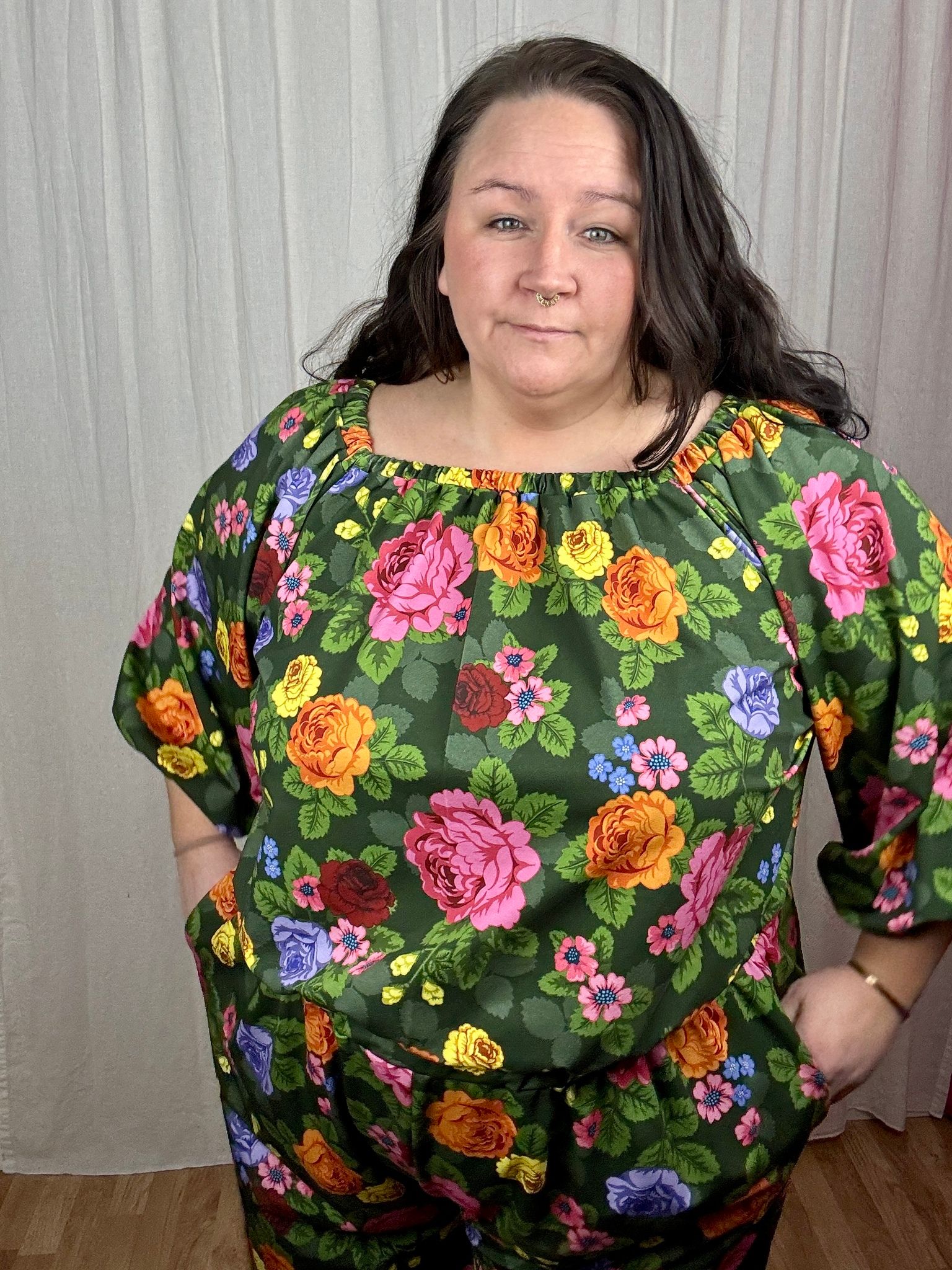 Green swirl All in one suit