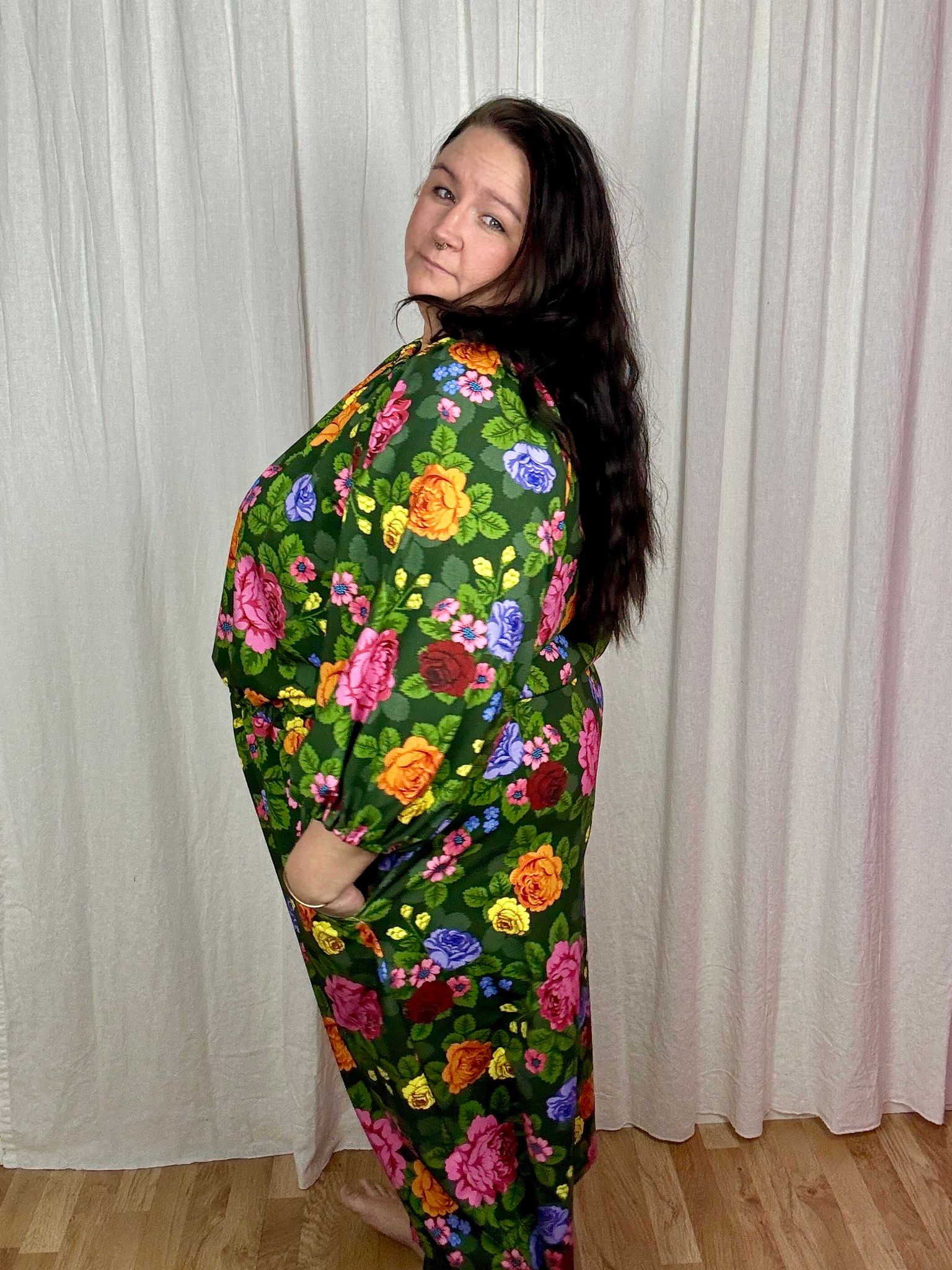 Green swirl All in one suit