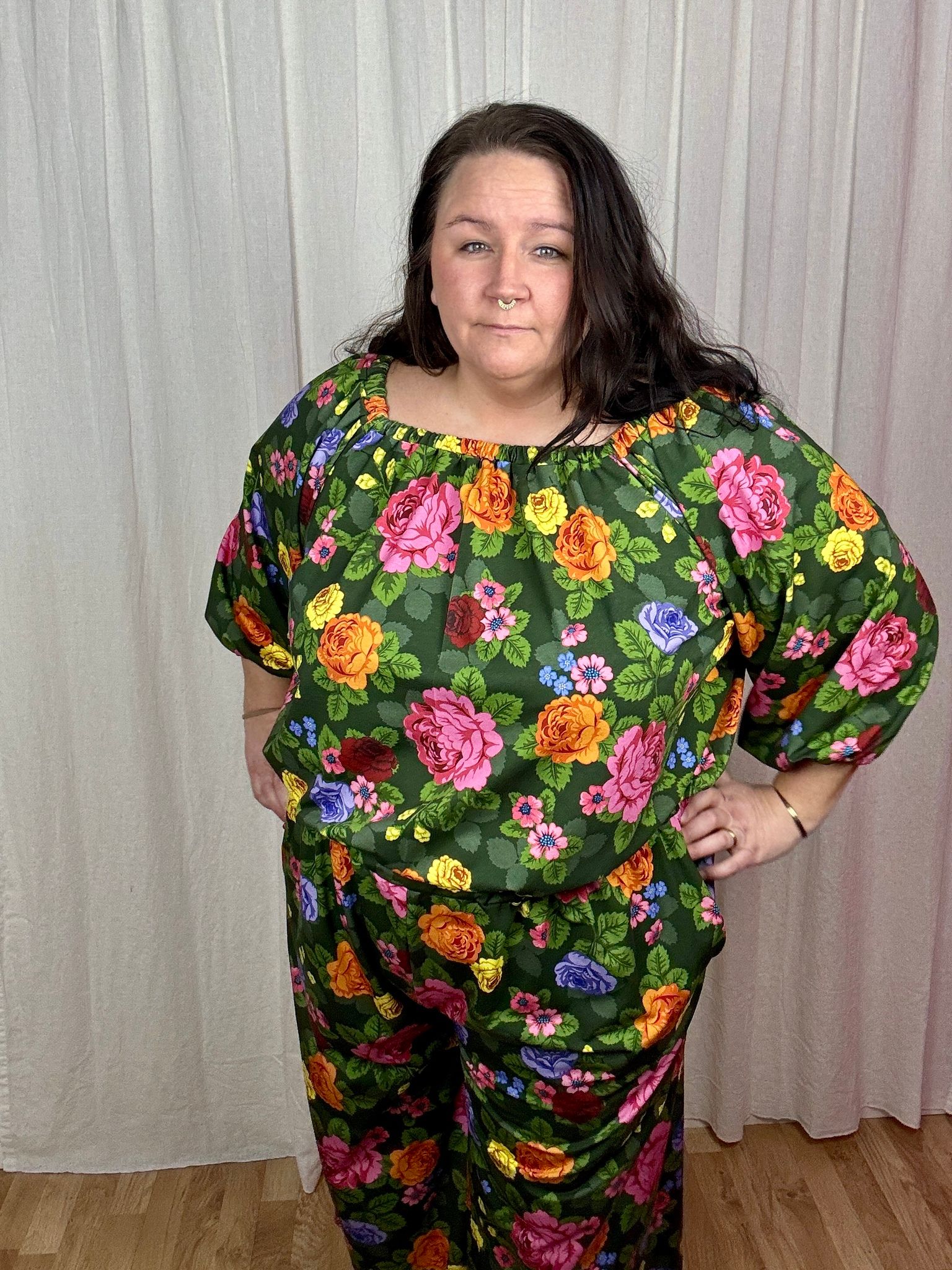 Green swirl All in one suit