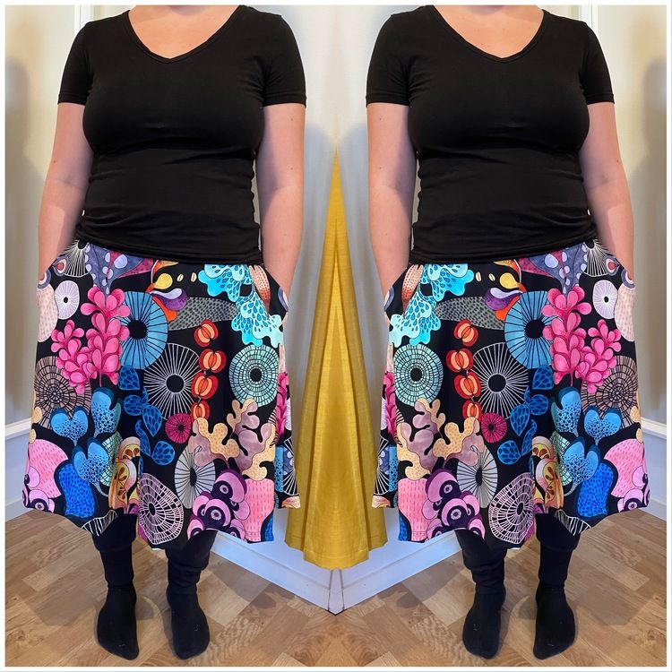 Panter turquoise/pink Kjol