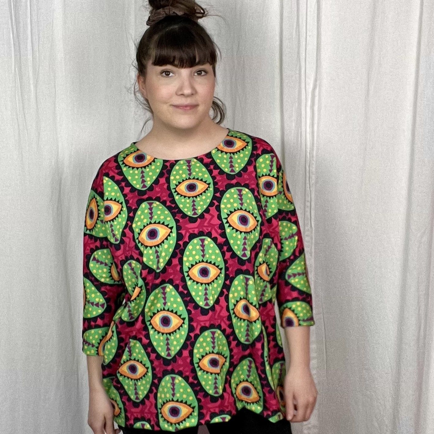 Panter warm yellow/pink Boxy Top & Boxy Crop