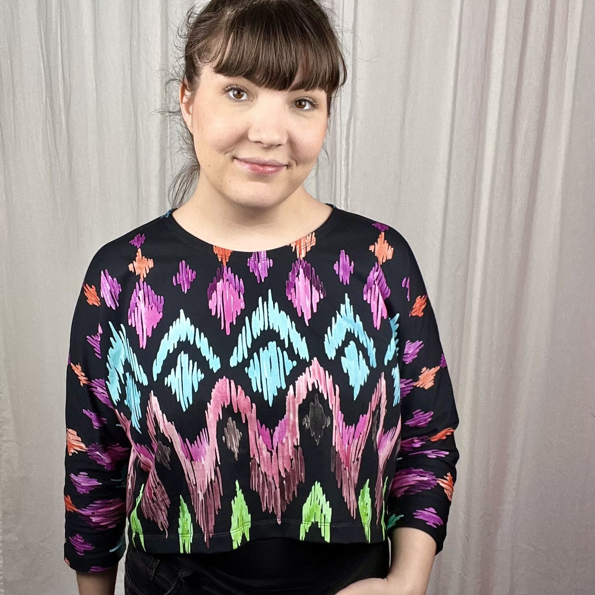 Panter warm yellow/pink Boxy Top & Boxy Crop