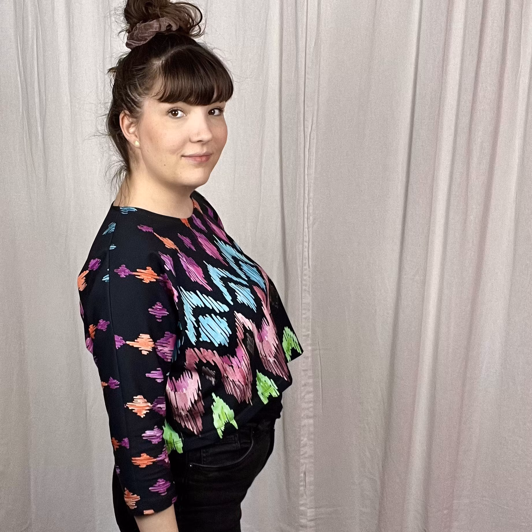 Panter turquoise/pink Boxy Top & Boxy Crop
