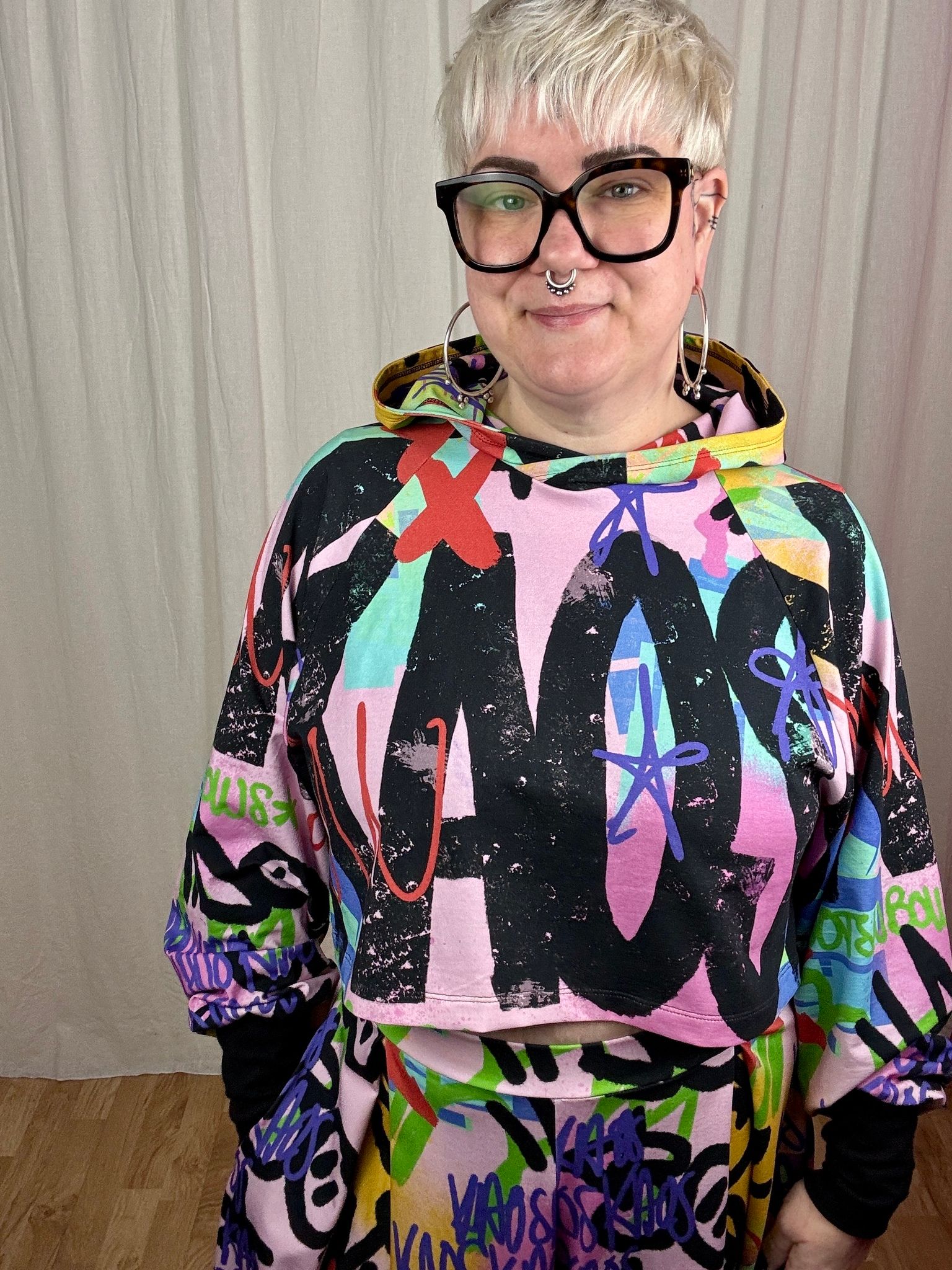 Panter turquoise/pink Crop top deluxe