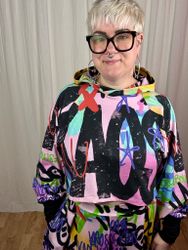 Panter turquoise/pink Crop top deluxe