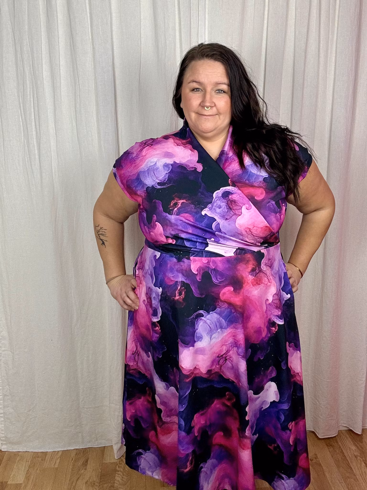 Panter blue/pink Omlotten klänning