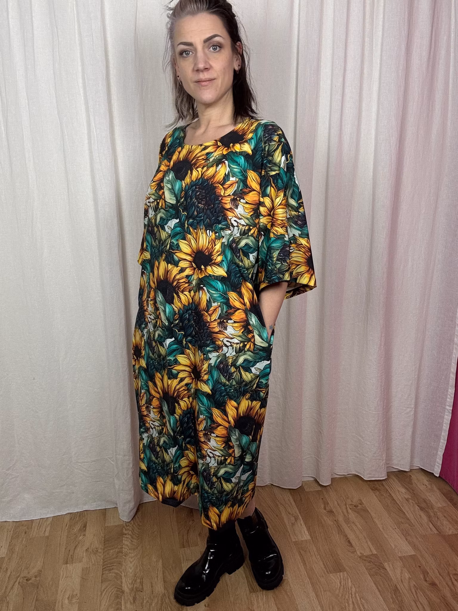 Lotus petrol Kimono Dress