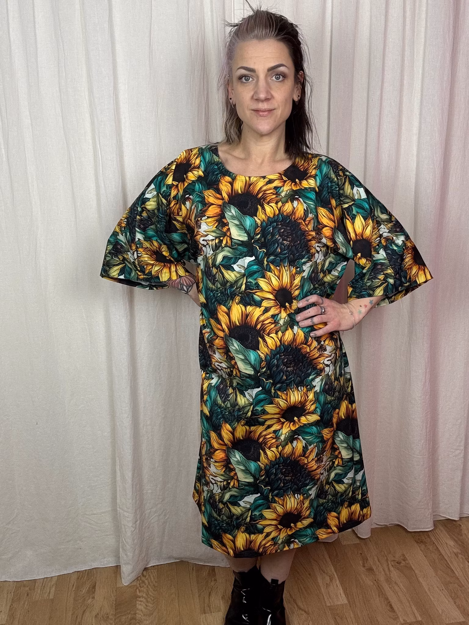 Lotus petrol Kimono Dress