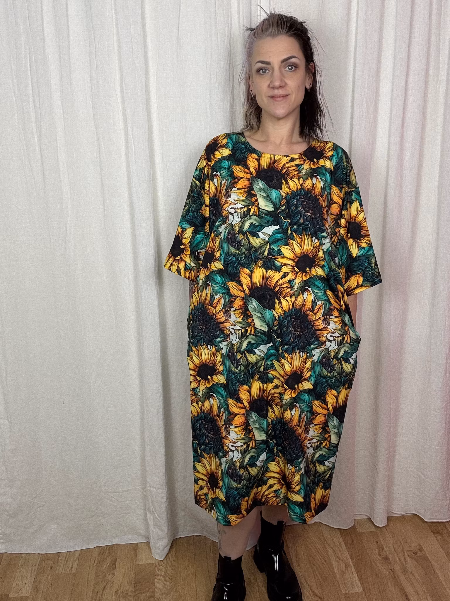 Ornamental Purple Kimono Dress