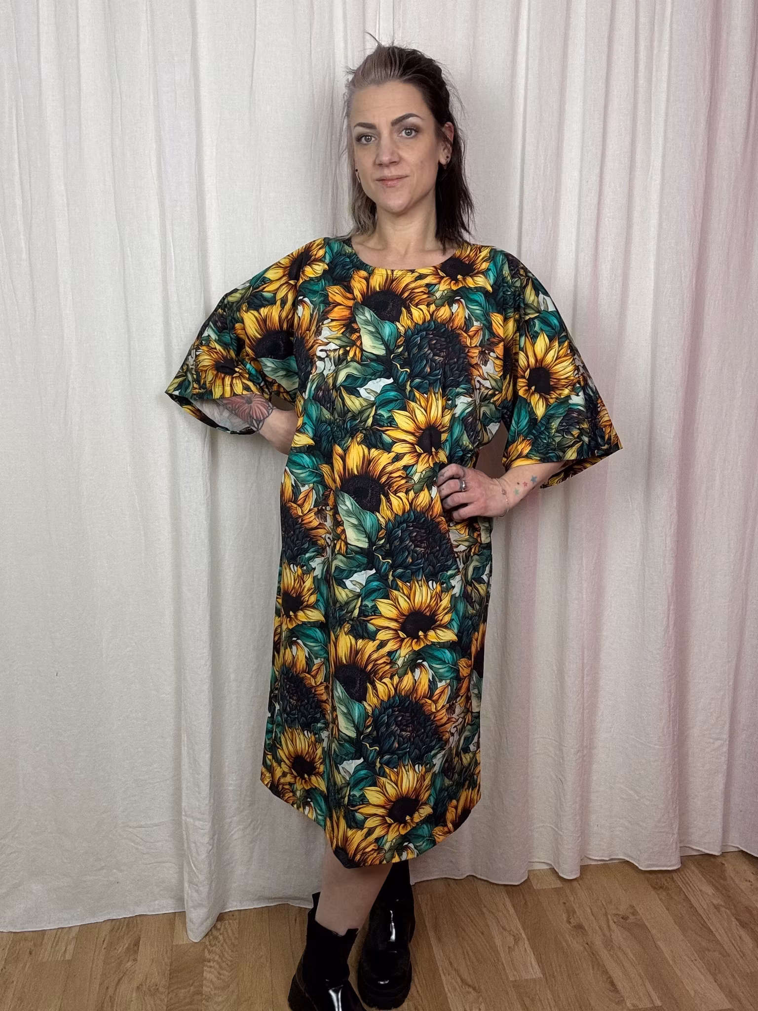 Ornamental Purple Kimono Dress