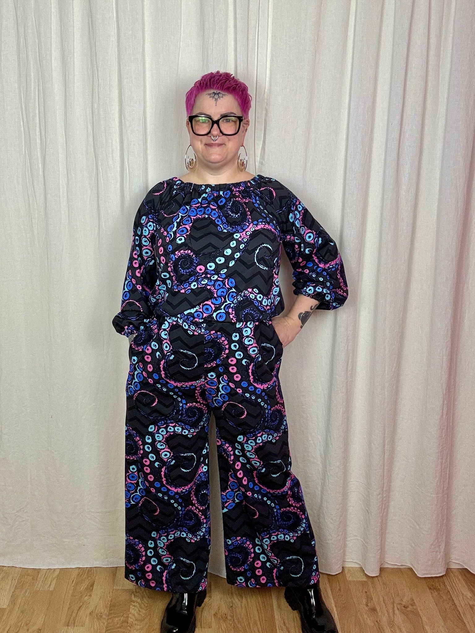 Ornamental Purple All in one suit