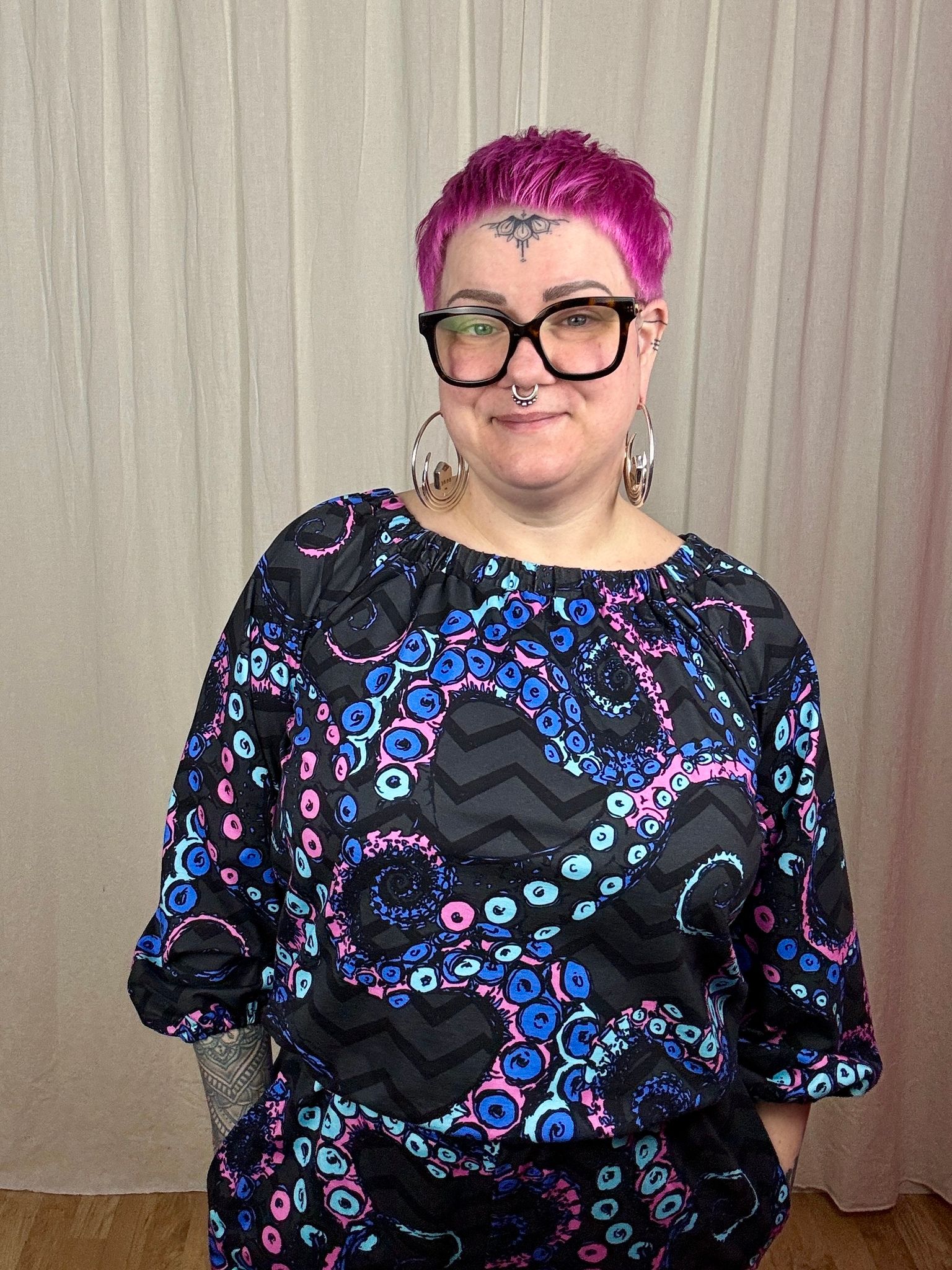 Ornamental Purple All in one suit