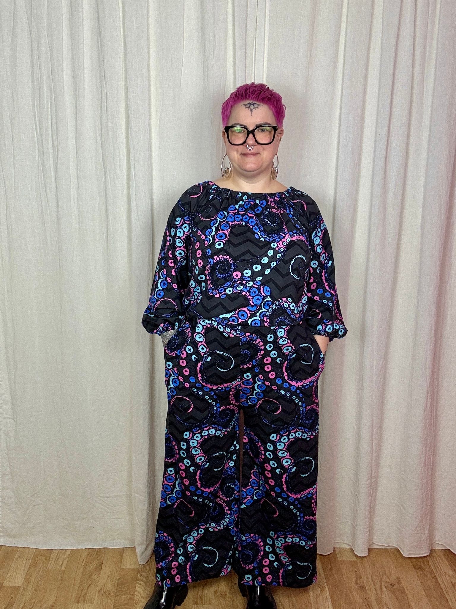Ornamental Purple All in one suit