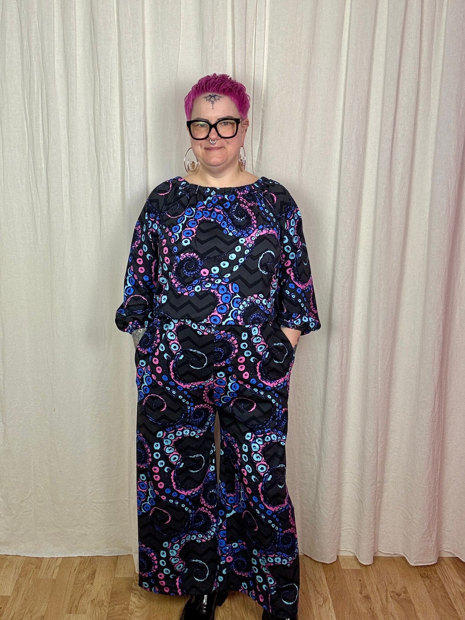 Ornamental Purple All in one suit