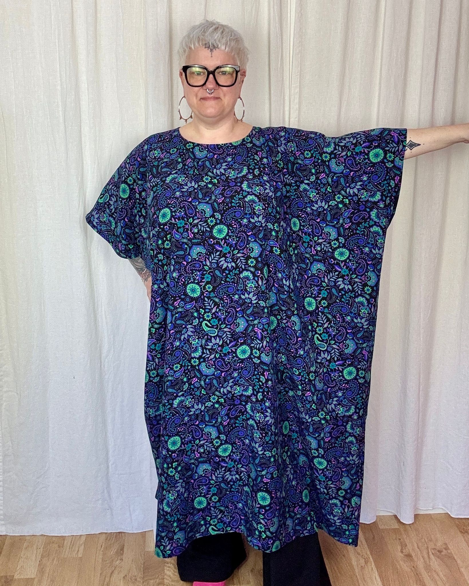 Geo Petrol Relaxed Dress