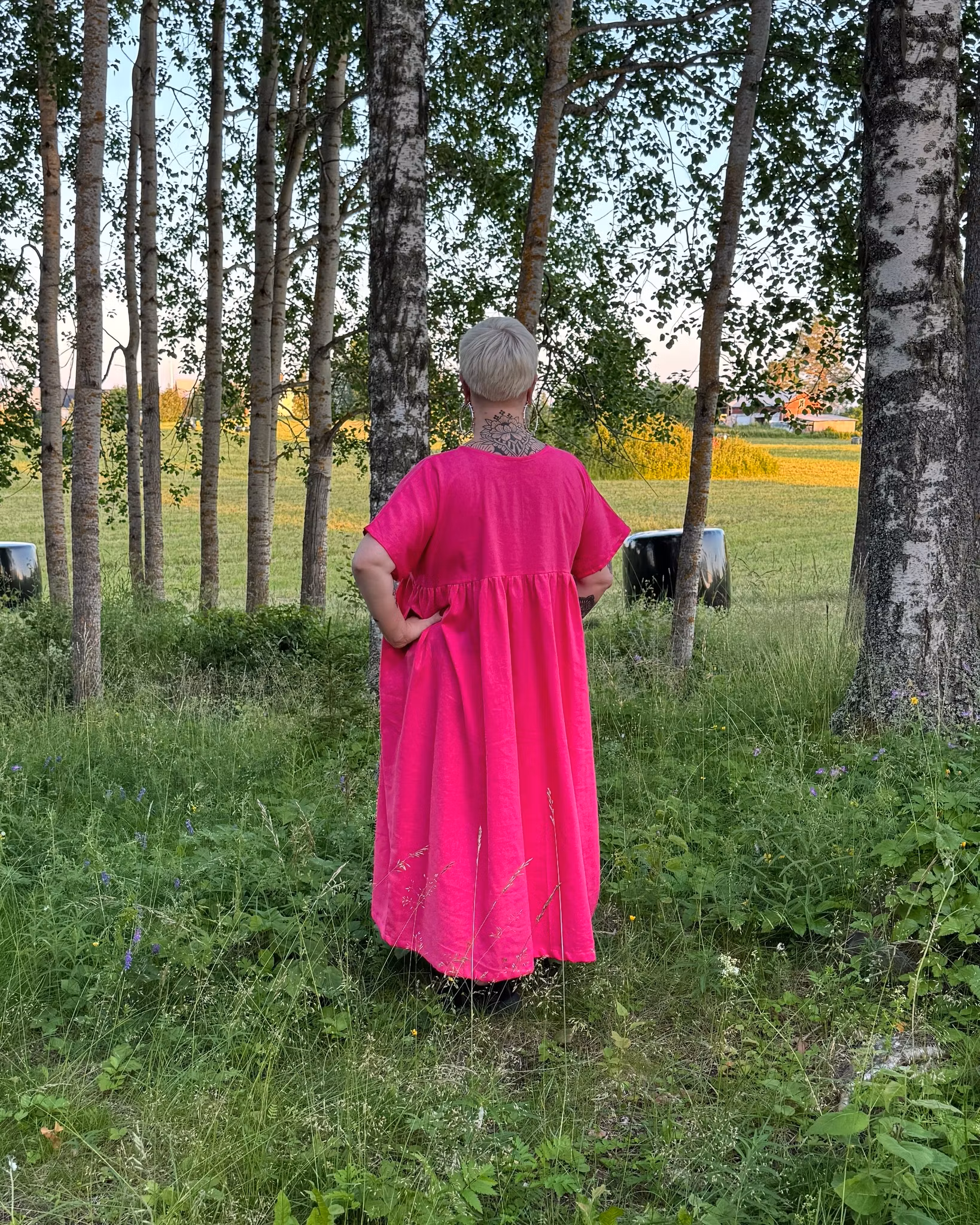 Linen / Viskos dress - Valfritt tyg