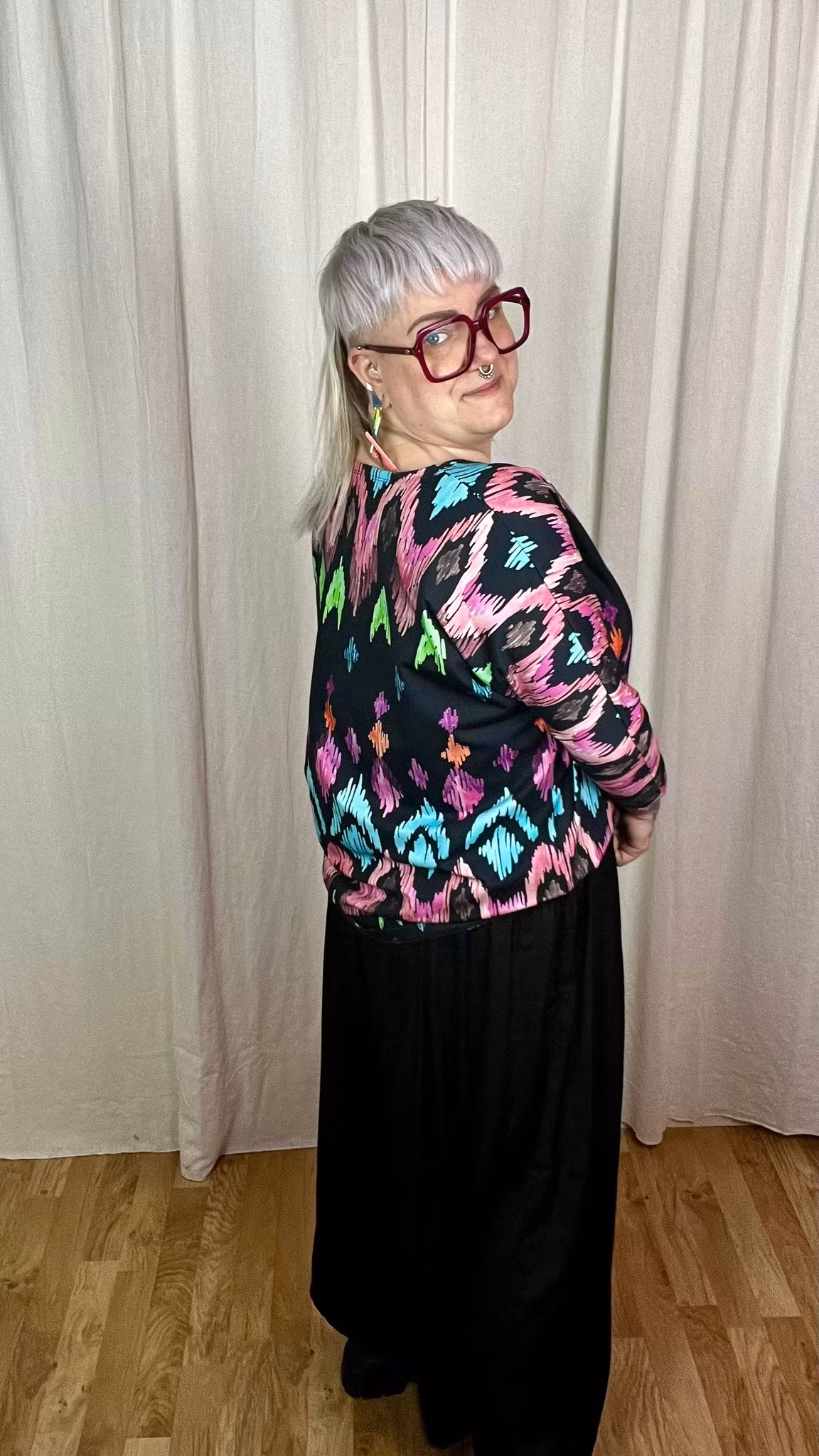 Funky Leaf Orange/Pink Boxy Top & Boxy Crop