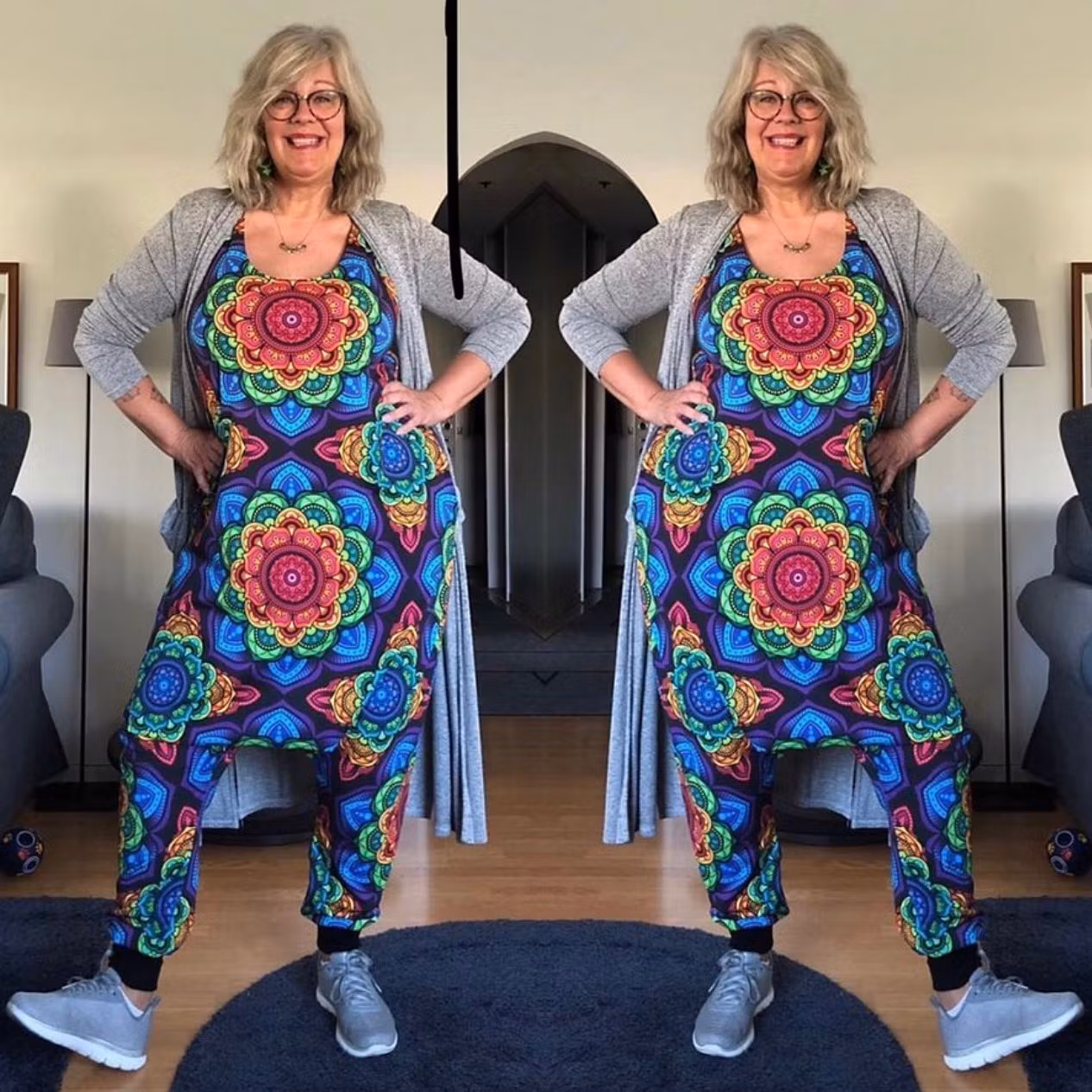 Funky Leaf Orange/Pink Jumpsuit (alla ärmlängder)