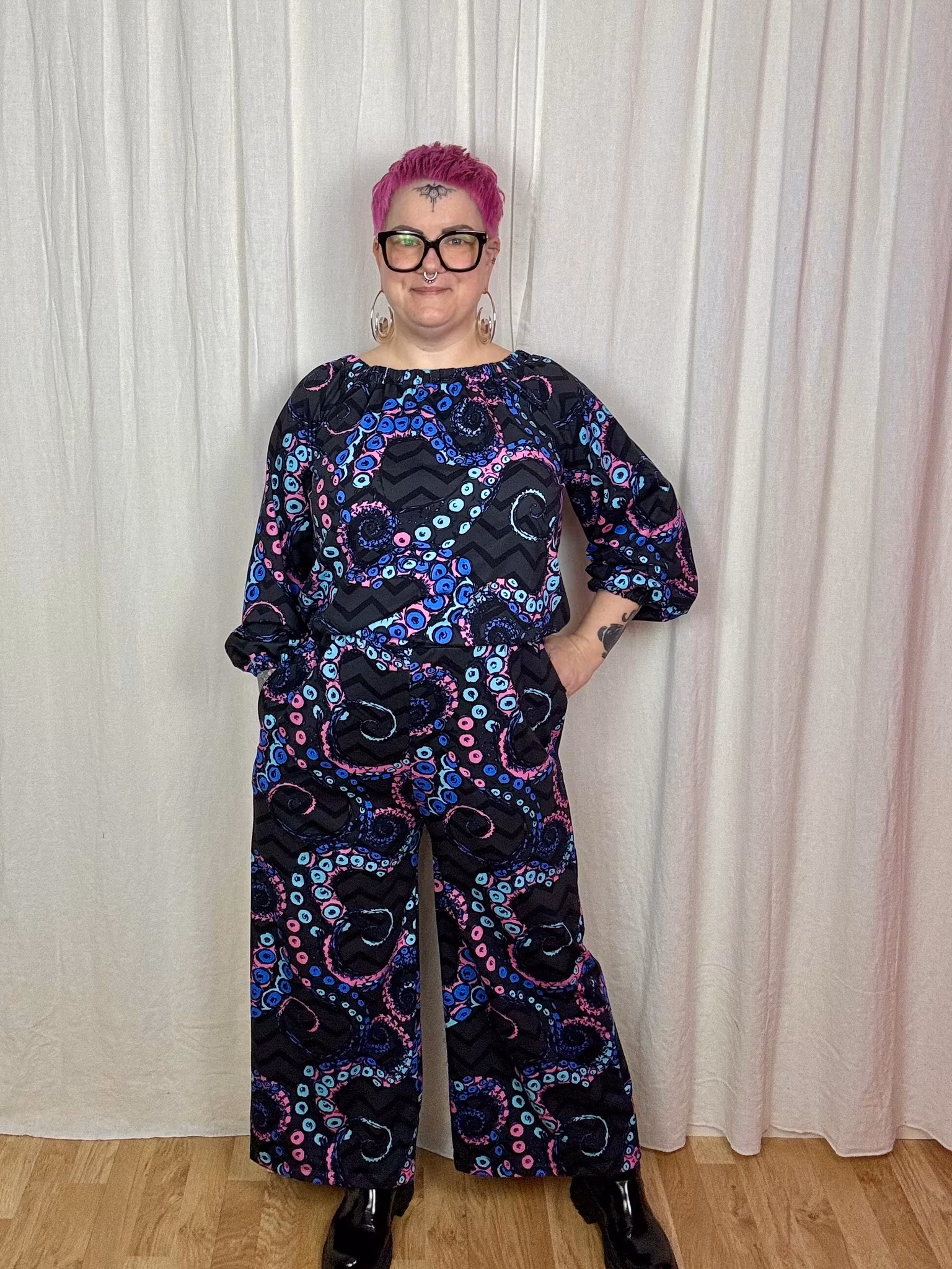 Funky Leaf Blue/Purple All in one suit