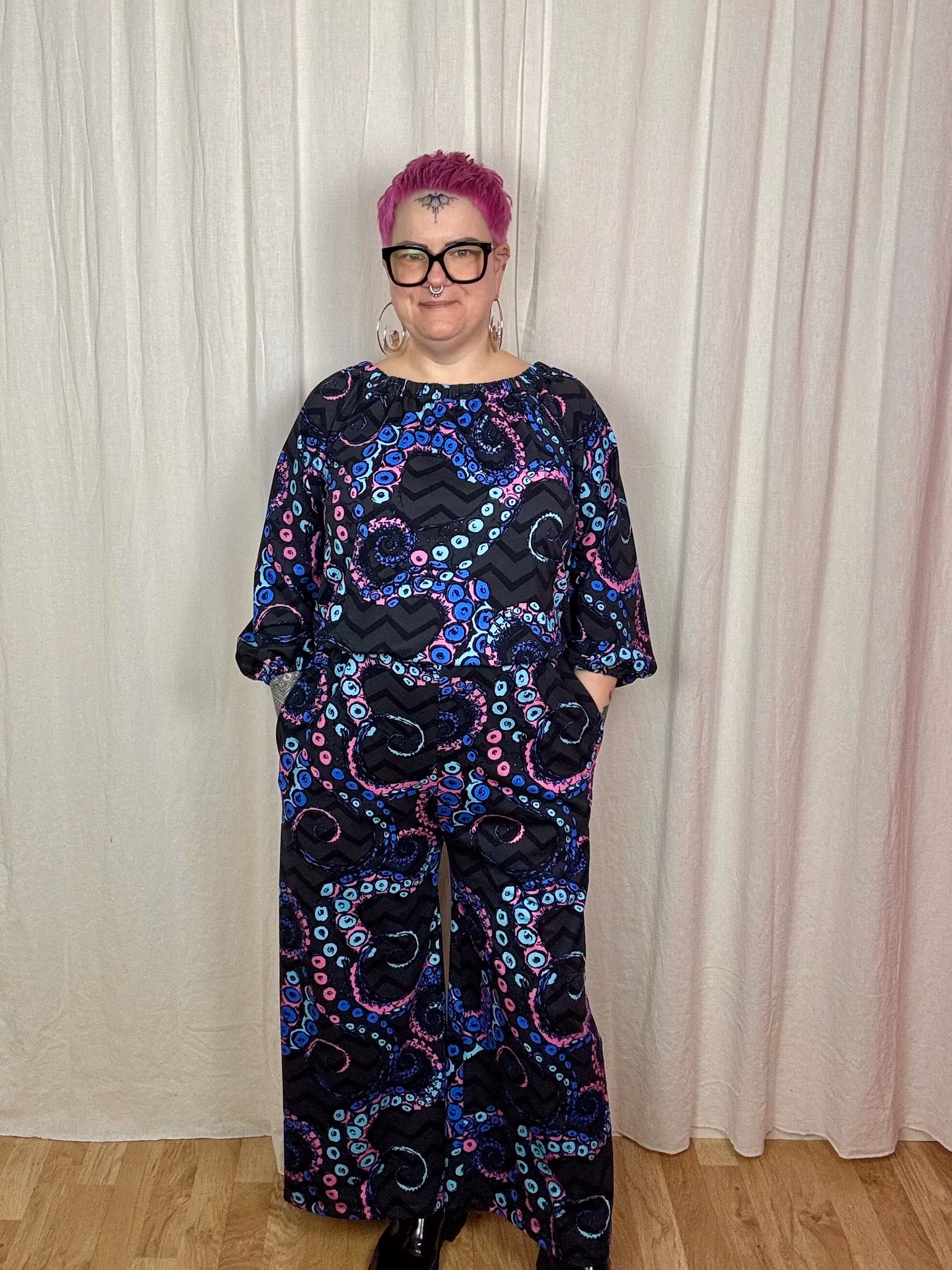 Funky Leaf Blue/Purple All in one suit