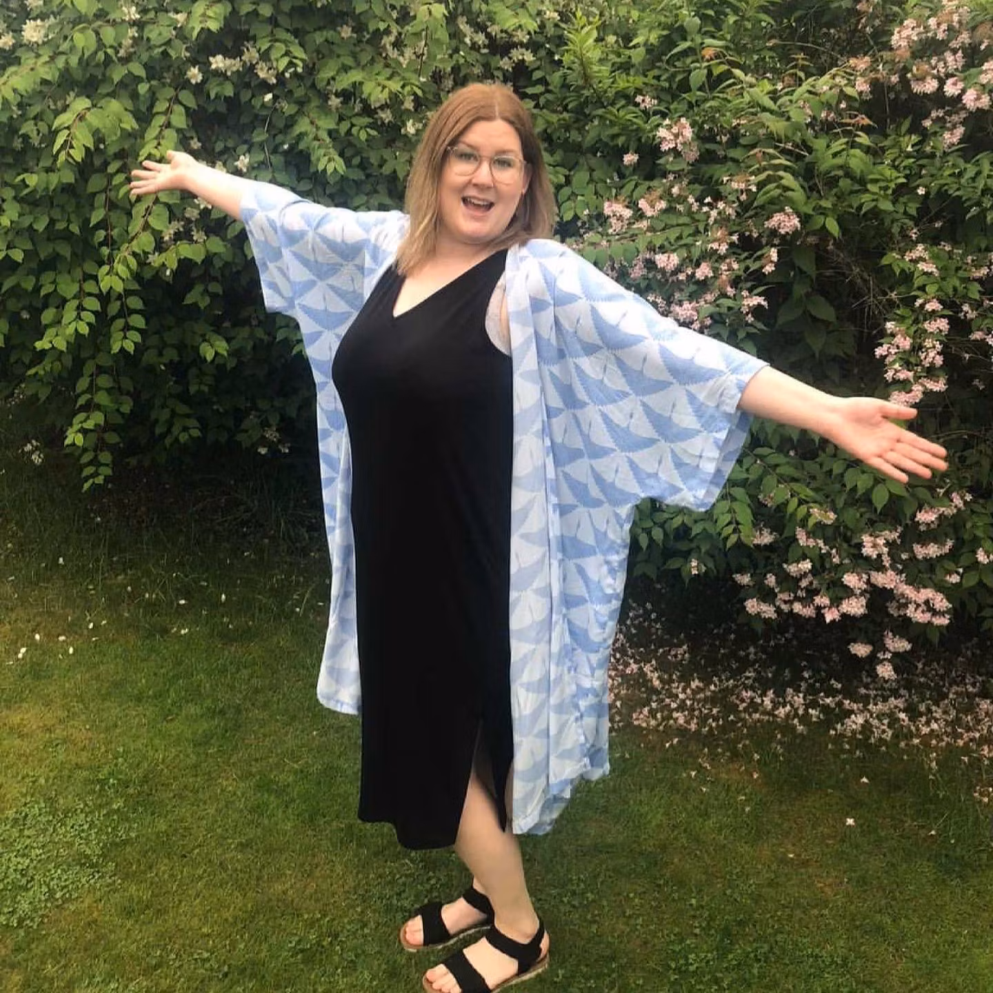 Funky leaf blue/purple Kimono/Kaftan