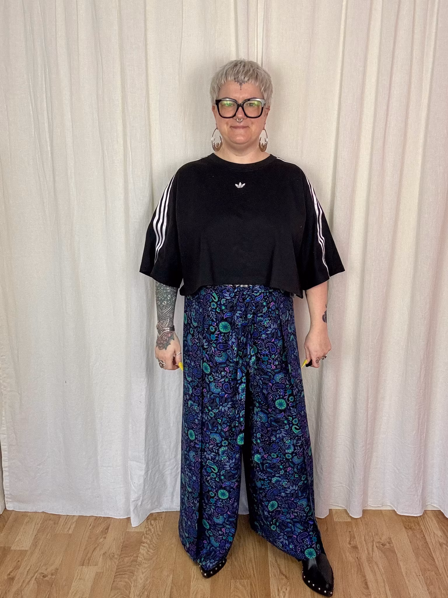Funky leaf pink/orange Wrap pants