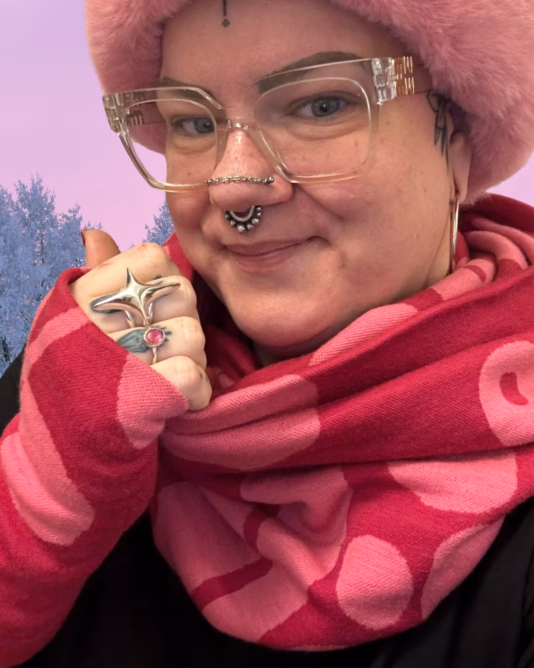 Handledsvärmare 100% merinoull Berries hot pink