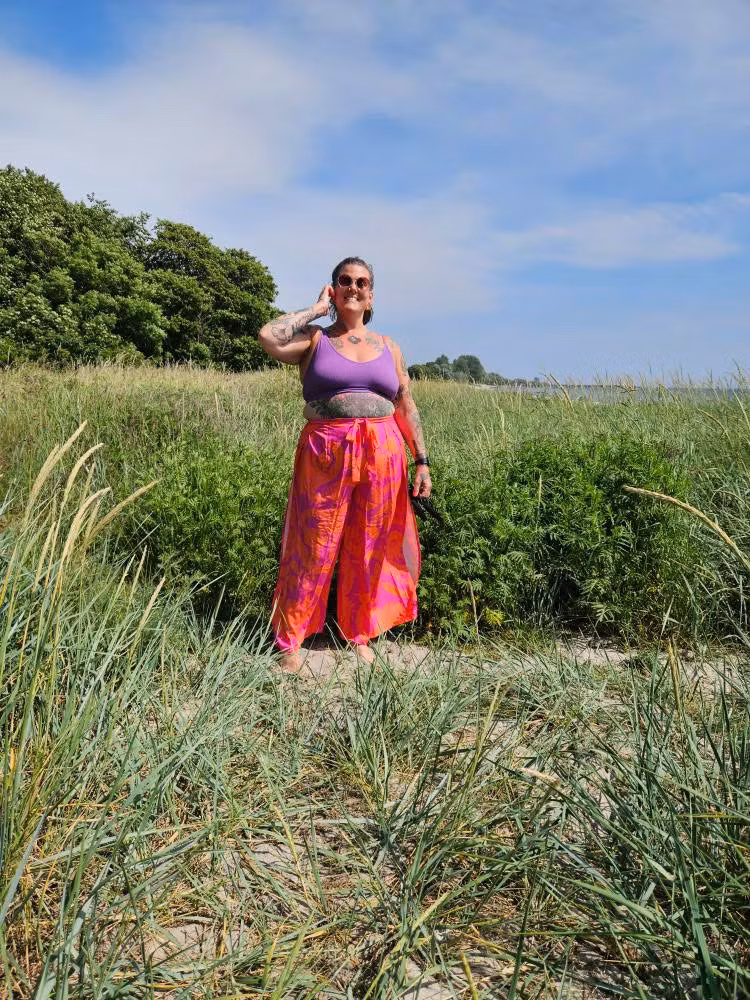 Embroidery Wrap pants