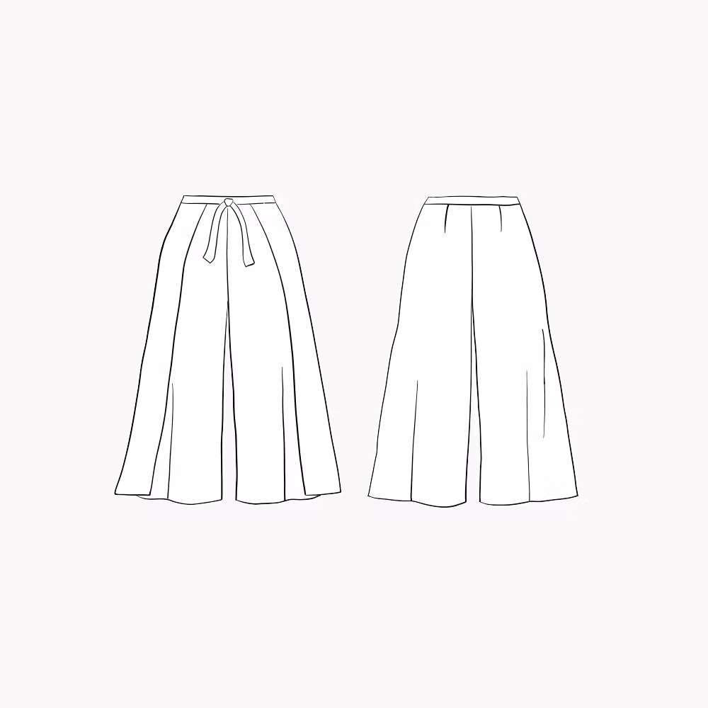 Embroidery Wrap pants