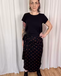 Embroidery Wrap skirt