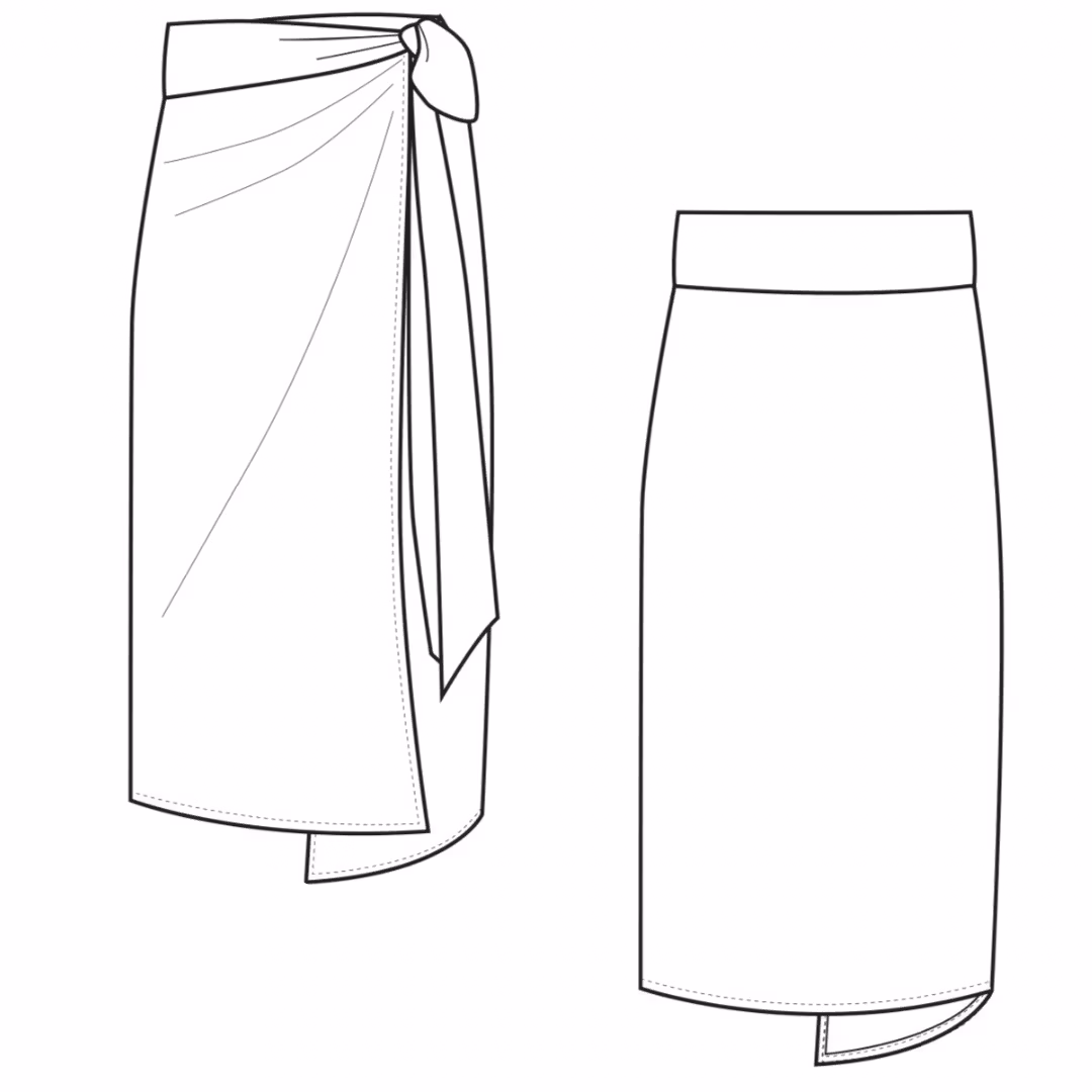 Embroidery Wrap skirt