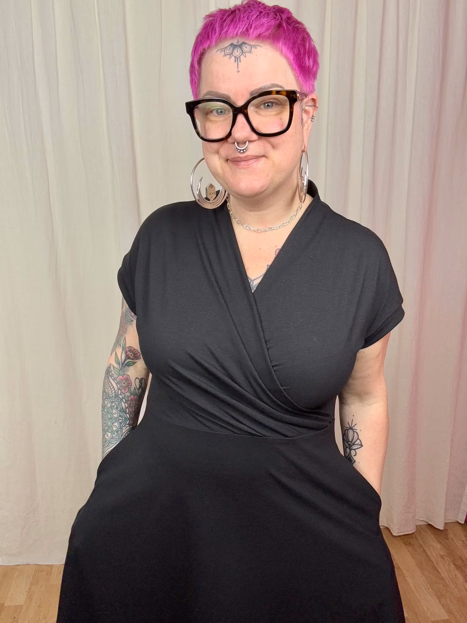 Fluid Teal Omlotten klänning