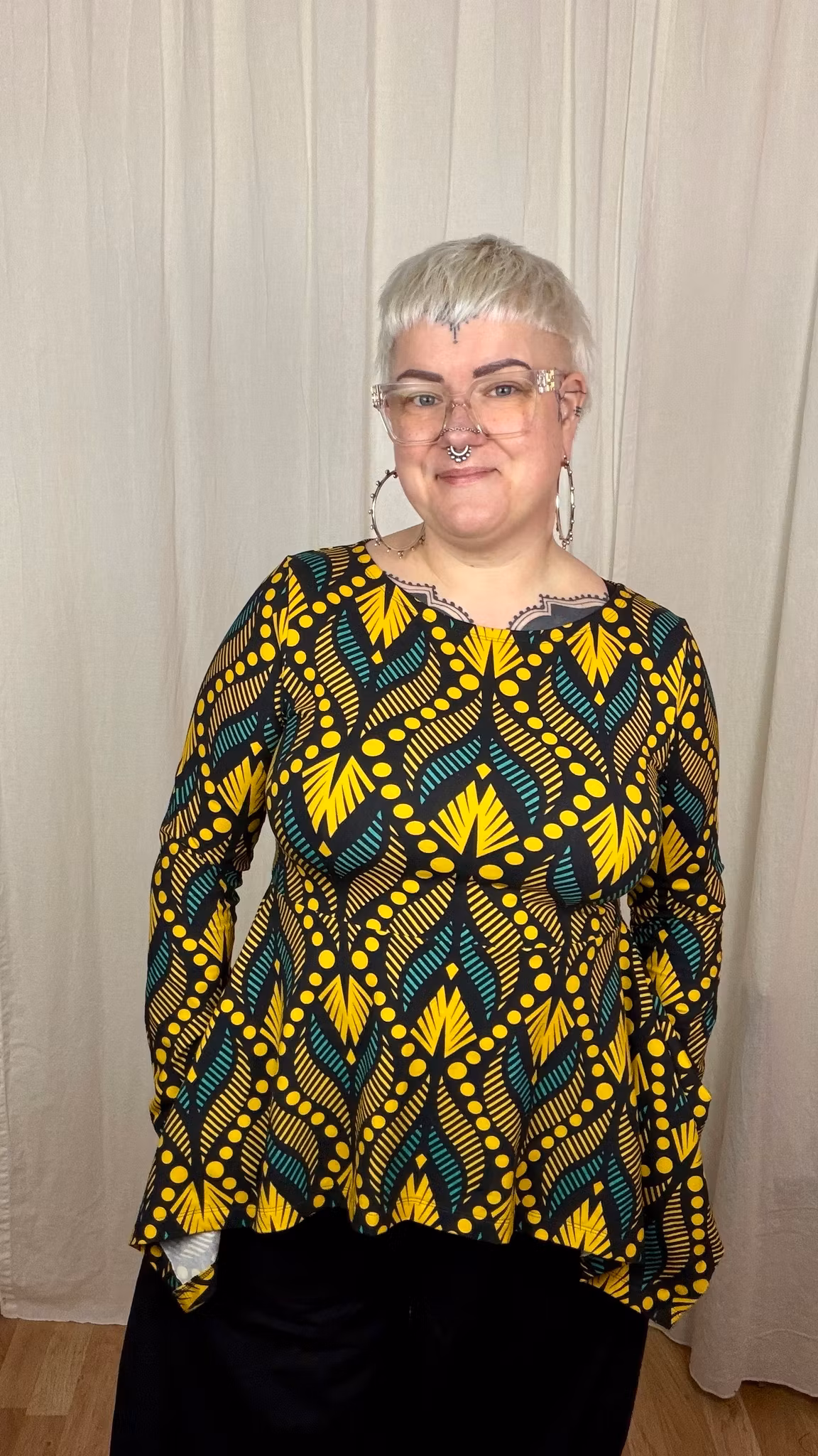 Rainbow forest Peplum Top