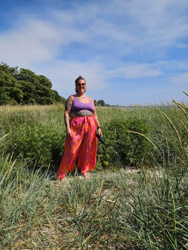 Neon Garden Wrap pants