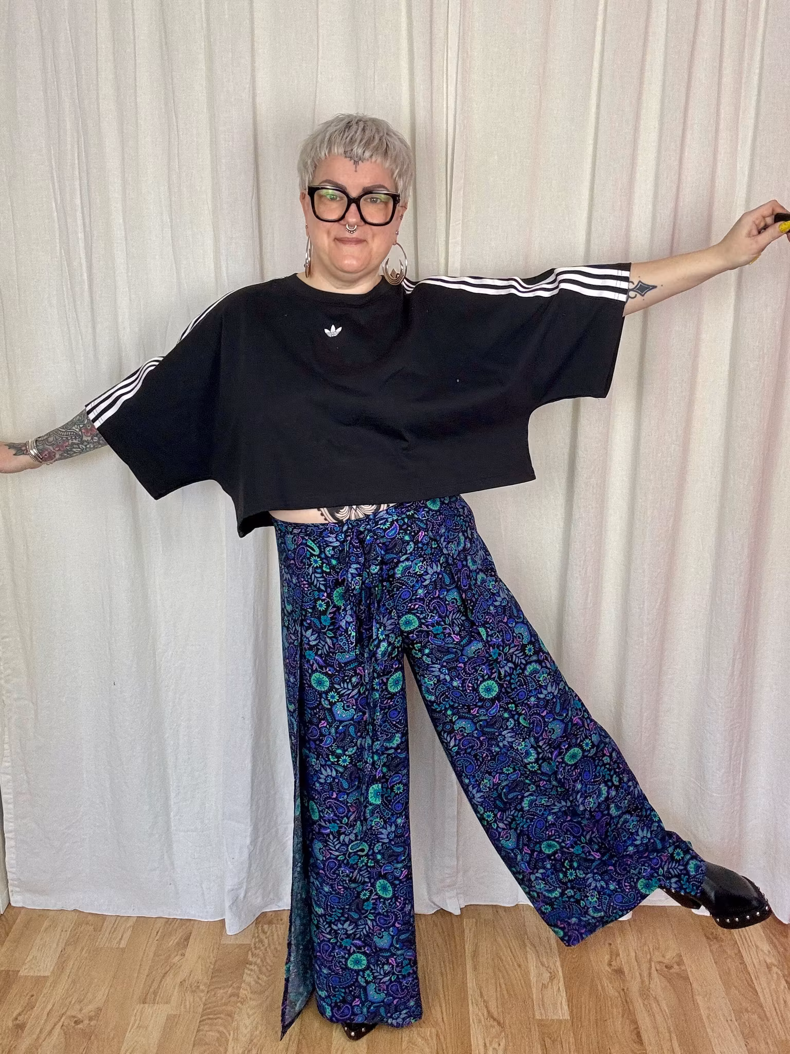 Fluid Teal Wrap pants